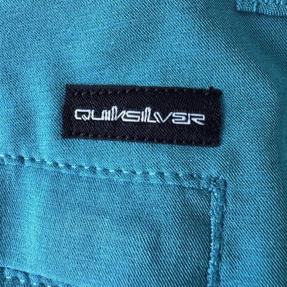 Quicksilver Amphibian Shorts Size 34 Turquoise Beach Casual Boardshorts Stretch - Picture 3 of 9